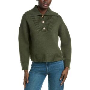 Design History Womens Sailor Collar Sweater, Green